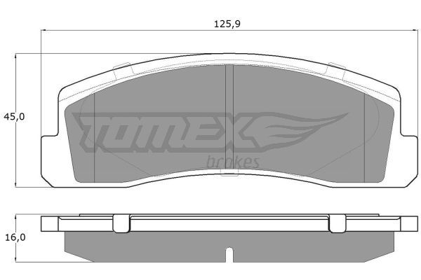TOMEX BRAKES Комплект тормозных колодок, дисковый тормоз TX 12-16